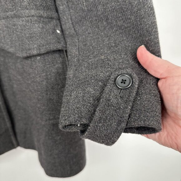 Banana Republic Women's Gray Pea Coat Toggle Buttons Size XS‎ Wool Blend - Picture 2 of 9